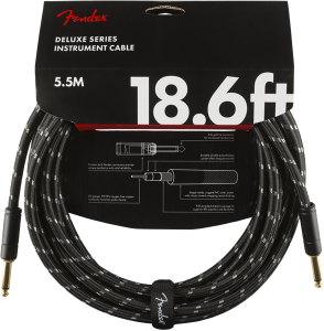 Fender Cable 18 6  Black Tweed Straight Deluxe 