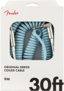 Fender Coil Cable Straight Angle 9m Daphne Blue2 